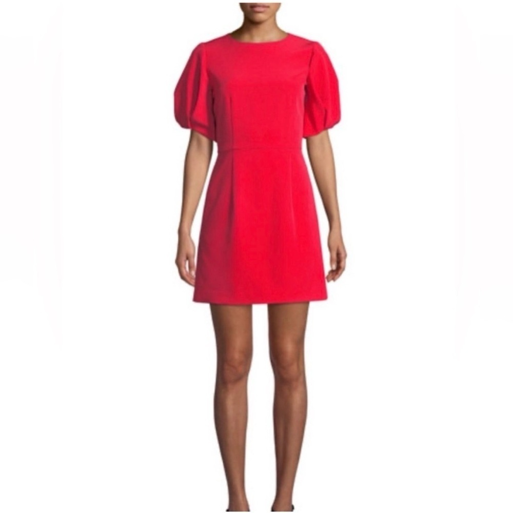 Milly ‘ Kyle’Vibrant Red Mini Dress with Puff Sleeves- size 2